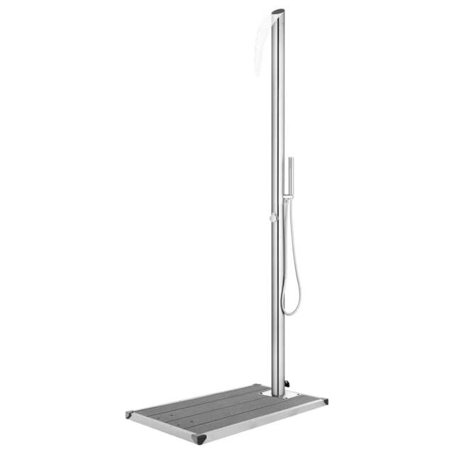Rackhams Garden Shower with Grey Base 225 cm Stainless Steel