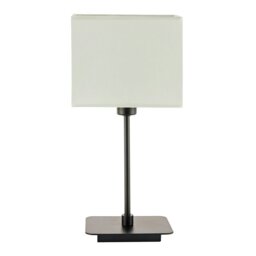 Rackhams Contemporary Matte Black Bedside Table Lamp with White Cotton Fabric Shade - thumbnail 4