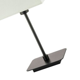 Rackhams Contemporary Matte Black Bedside Table Lamp with White Cotton Fabric Shade - thumbnail 5
