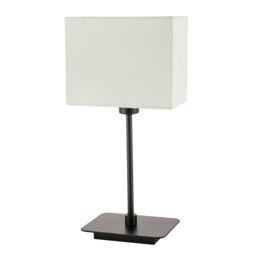 Rackhams Contemporary Matte Black Bedside Table Lamp with White Cotton Fabric Shade - thumbnail 2