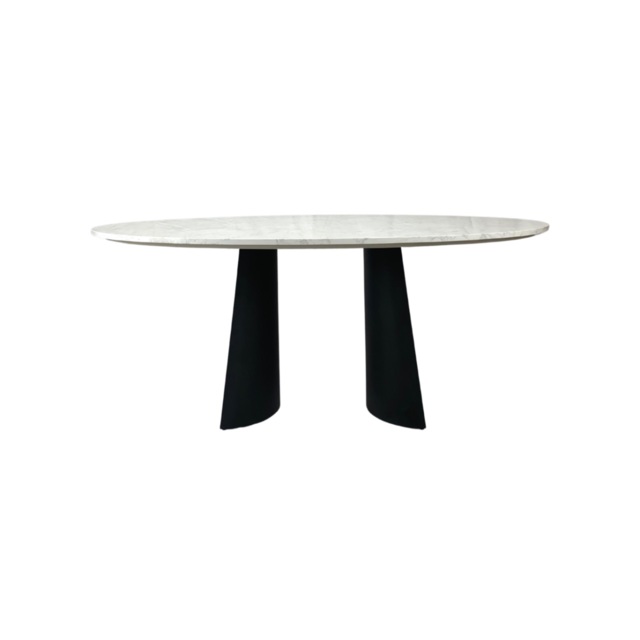 Rackhams Rosemary Oval Dining Table - Black & White Marble - Black & White Marble - image 1