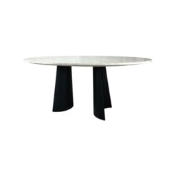 Rackhams Rosemary Oval Dining Table - Black & White Marble - Black & White Marble - thumbnail 2