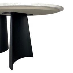Rackhams Rosemary Oval Dining Table - Black & White Marble - Black & White Marble - thumbnail 5