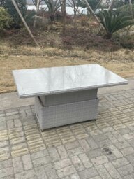 Rackhams 8 Seater Rattan Garden Furniture Set with Adjustable Rising Table, 2 Sofas & 2 Arm Chairs - Light Grey - thumbnail 4