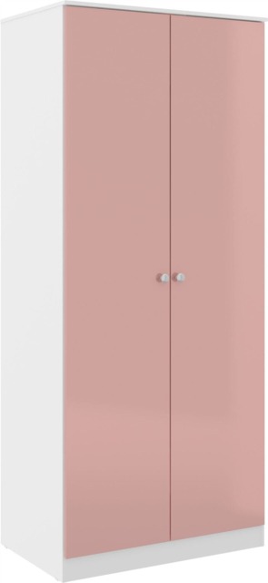 Rackhams Denver 2 Door Double Wardrobe - White and Pink Gloss - image 1