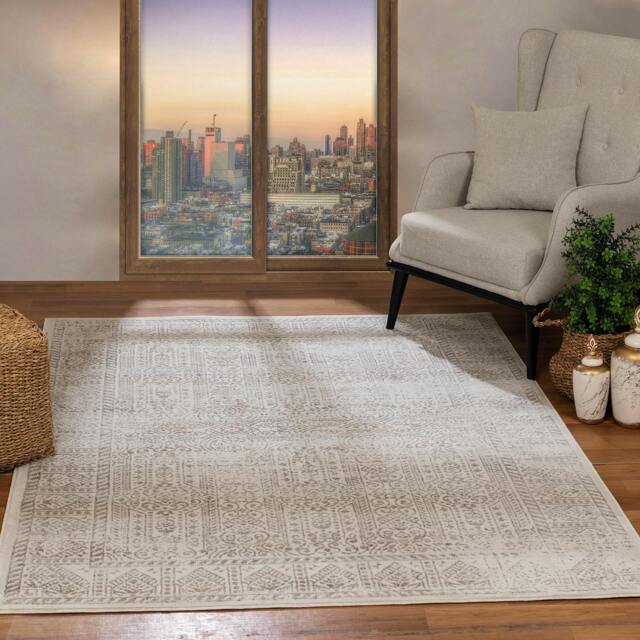 Rackhams Floransa-Vintage Tan Ivory Grey Traditional Boho Rug - 160 x 215 cm - image 1