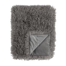 Rackhams Rowan Faux Fur Throw - Grey - 130cm x 175cm - Grey - 100% Polyester