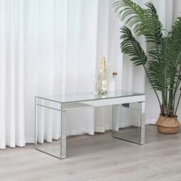Rackhams Mirrored Glass Rectangular Coffee Table Living Room Furniture - thumbnail 2