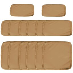 Rackhams Garden Rattan Sofa Set Polyester Cover Replacement No Cushion Beige - Cream White - Polyester - Rattan Sofa Set Cushion Cover - thumbnail 2