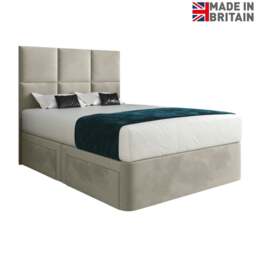 Rackhams Caprio Upholserted Floorstanding Headboard With Divan Bed Frame - Cream - Silver - Super king - thumbnail 6