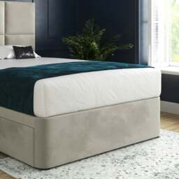 Rackhams Caprio Upholserted Floorstanding Headboard With Divan Bed Frame - Cream - Silver - Super king - thumbnail 3
