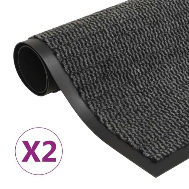 Rackhams Dust Control Mats 2 pcs Rectangular Tufted 80x120 cm Anthracite