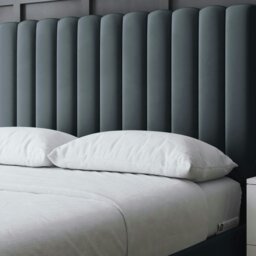 Rackhams Evangeline Divan Bed with Upholstered Headboard - Grey (Steel) - Single / 3ft - thumbnail 3