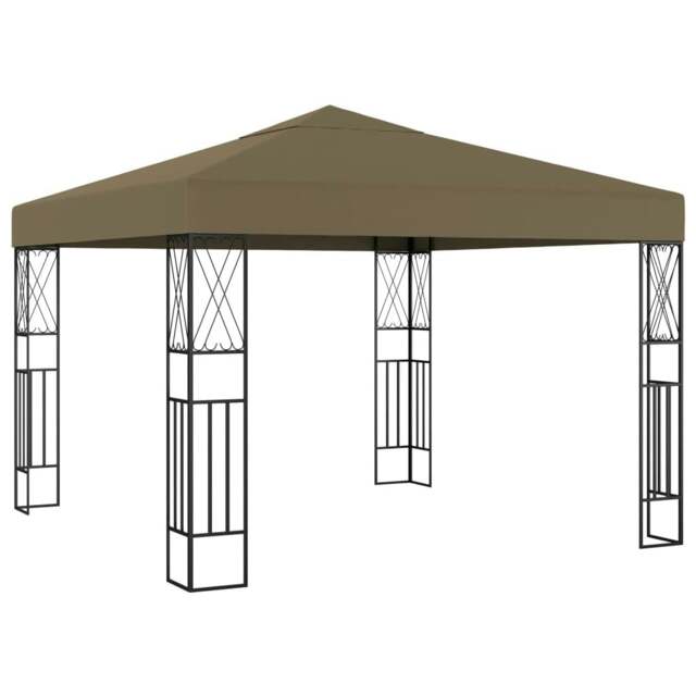 Rackhams Gazebo 3x3 m Taupe Fabric - Taupe - Fabric (100% polyester), steel
