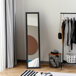 Rackhams Full Length Mirror, Floor Standing or Wall-Mounted Long Mirror, Black - Black - thumbnail 2