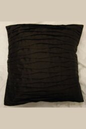 Rackhams Lyon Pleated Faux Silk Scatter Cushion Cover - Chocolate - thumbnail 1