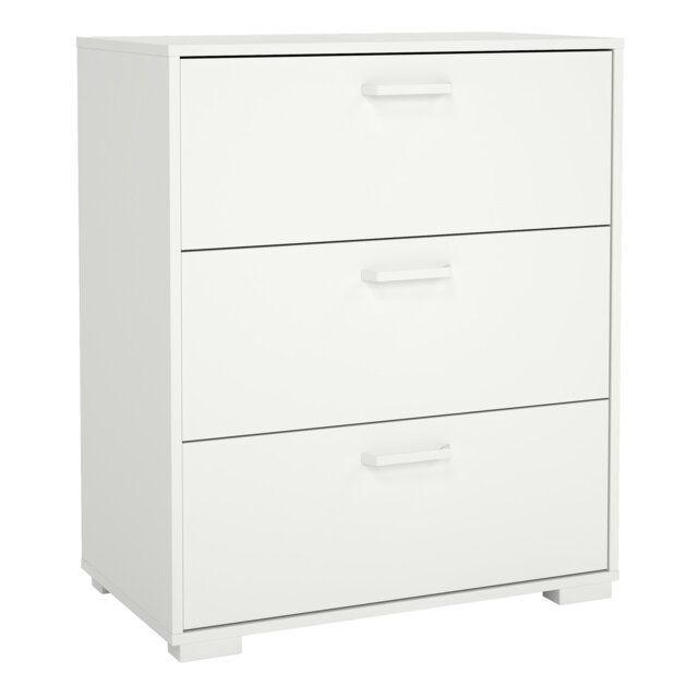 Rackhams Sofia Chest of 3 Drawers in White - White - Matt - Melamine - image 1
