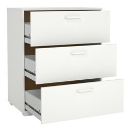 Rackhams Sofia Chest of 3 Drawers in White - White - Matt - Melamine - thumbnail 5
