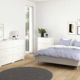 Rackhams Sofia Chest of 3 Drawers in White - White - Matt - Melamine - thumbnail 6