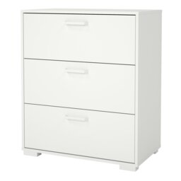 Rackhams Sofia Chest of 3 Drawers in White - White - Matt - Melamine - thumbnail 3
