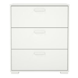 Rackhams Sofia Chest of 3 Drawers in White - White - Matt - Melamine - thumbnail 2