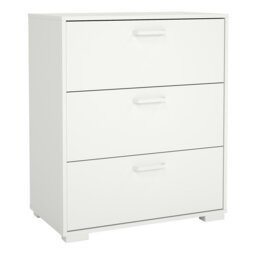 Rackhams Sofia Chest of 3 Drawers in White - White - Matt - Melamine - thumbnail 1
