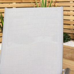 Rackhams Outdoor Garden Patio Multi Position Reclining Folding Chair in Grey - Set of 2 - thumbnail 4