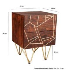 Rackhams Side Table Bishop Dark Mango - 45CM X 40CM X 60CM  (LXDXH) - Wood - 1 - thumbnail 4