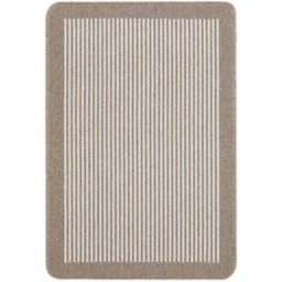 Rackhams Washable Striped Beige Mat and Runner - 67X100 cm