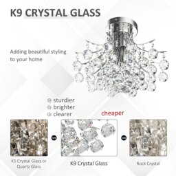 Rackhams K9 Crystal Chandelier Ceiling Lighting with 3 Light - thumbnail 4