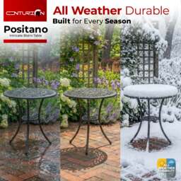 Rackhams POSITANO Garden and Patio Black Cast Aluminium Bistro Table - thumbnail 5