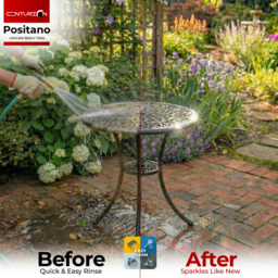 Rackhams POSITANO Garden and Patio Black Cast Aluminium Bistro Table - thumbnail 6