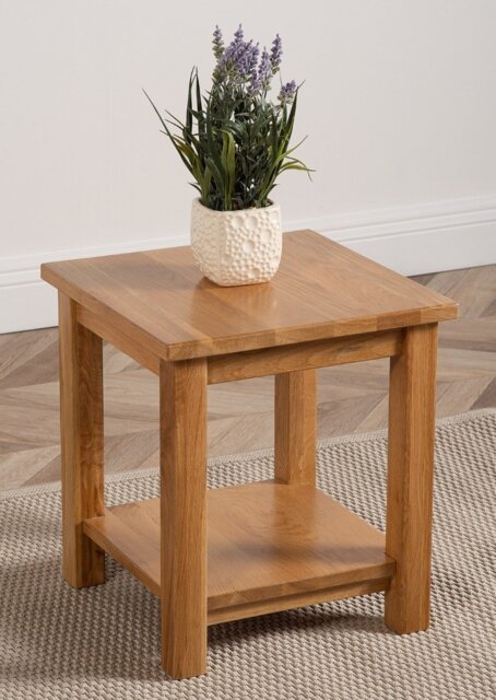 Rackhams Oslo Solid Oak Lamp Table for Living Room - Brown