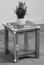 Rackhams Oslo Solid Oak Lamp Table for Living Room - Brown - thumbnail 4