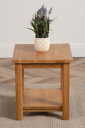 Rackhams Oslo Solid Oak Lamp Table for Living Room - Brown - thumbnail 2