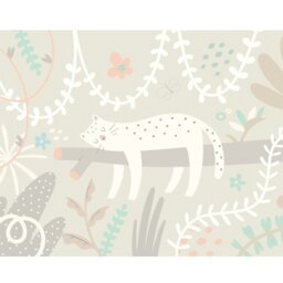 Rackhams Sleeping Jungle Leopard Wall Mural - Grey - Large - W350cm x H280cm - thumbnail 2
