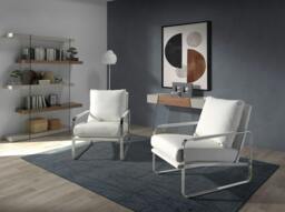 Rackhams White Leatherette Armchair 5026 - Modern - Yes - No - thumbnail 4