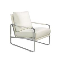 Rackhams White Leatherette Armchair 5026 - Modern - Yes - No