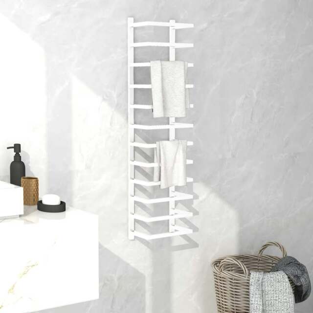 Rackhams Towel Rack White 24x12x96 cm Steel