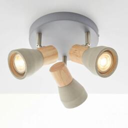 Rackhams Stoneleigh 3 Light Concrete & Wood Effect Ceiling Spotlight Plate - thumbnail 5