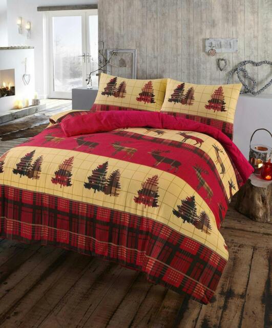 Rackhams Flannelette Thermal Stag Red Duvet Cover Set - King - image 1