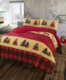 Rackhams Flannelette Thermal Stag Red Duvet Cover Set - King - thumbnail 1