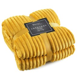 Rackhams Corduroy Plush Throw - 127cm x 152cm - Grey - thumbnail 5
