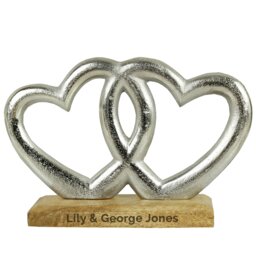 Rackhams Personalised Double Heart Ornament - thumbnail 1