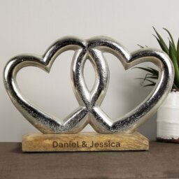 Rackhams Personalised Double Heart Ornament - thumbnail 2
