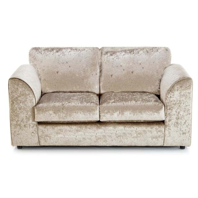 Rackhams Crystal Crushed Velvet 2 Seater and 2 Armchairs Full Back - Mink - image 1
