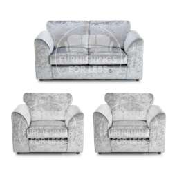 Rackhams Crystal Crushed Velvet 2 Seater and 2 Armchairs Full Back - Mink - thumbnail 2