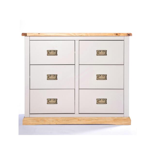 Rackhams Bomporto 6 Drawer Chest of Drawers Bras Drop Handle - Light Grey - image 1