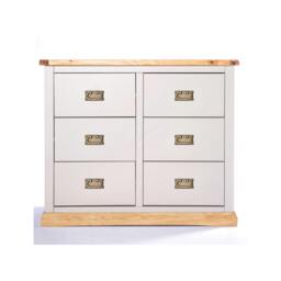 Rackhams Bomporto 6 Drawer Chest of Drawers Bras Drop Handle - Light Grey - thumbnail 1