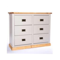 Rackhams Bomporto 6 Drawer Chest of Drawers Bras Drop Handle - Light Grey - thumbnail 2